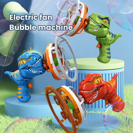Fan Dinosaur Bubble Machine Bubble Blowing Toy Children's Handheld Bubble Machine New Cartoon Blowing Bubble Gun Toy Gift